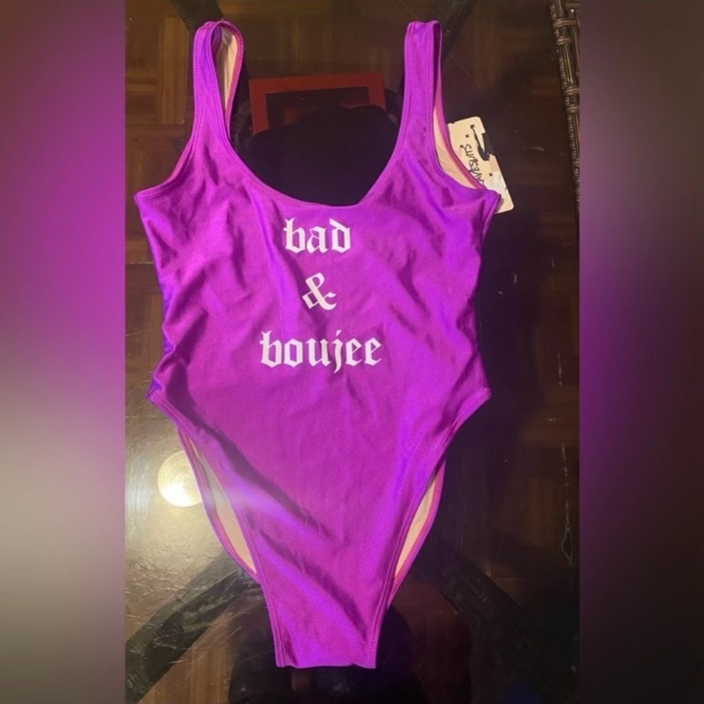 Purple Ravesuits  'Bad & Boujee' one piece Swimsuit